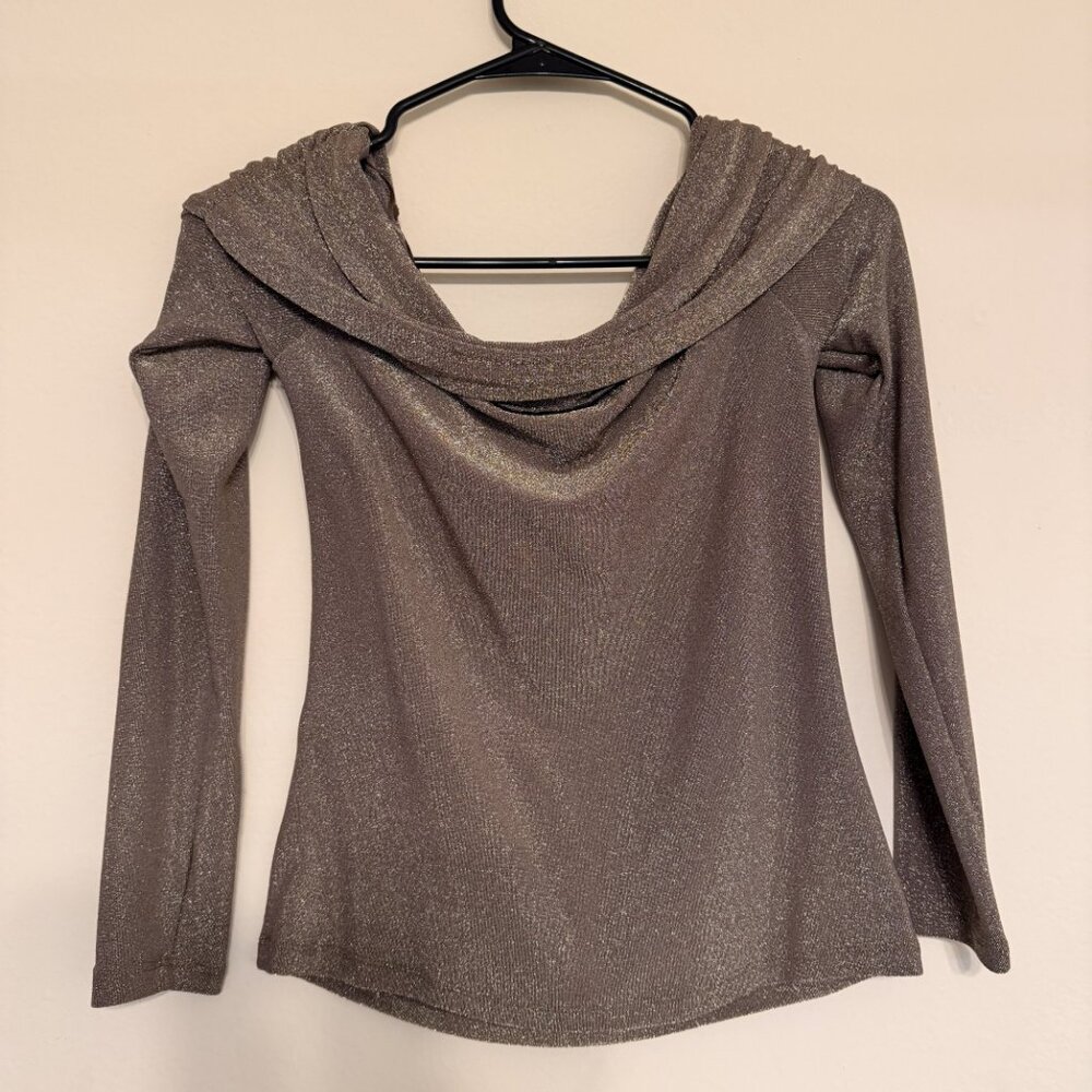 Banana Republic Off-Shoulder Sparkle Top Gold Size S - Picture 5 of 10
